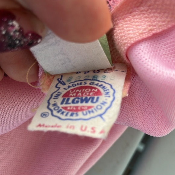 Vintage 70s Union Made Pink Flutter Sleeve Dress - Picture 12 of 12